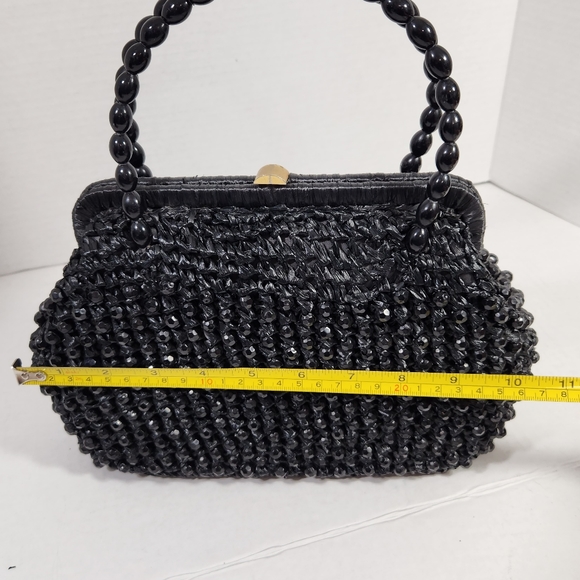 Dena of dallas vintage rafia straw beaded structured purse bag evc - Picture 12 of 16